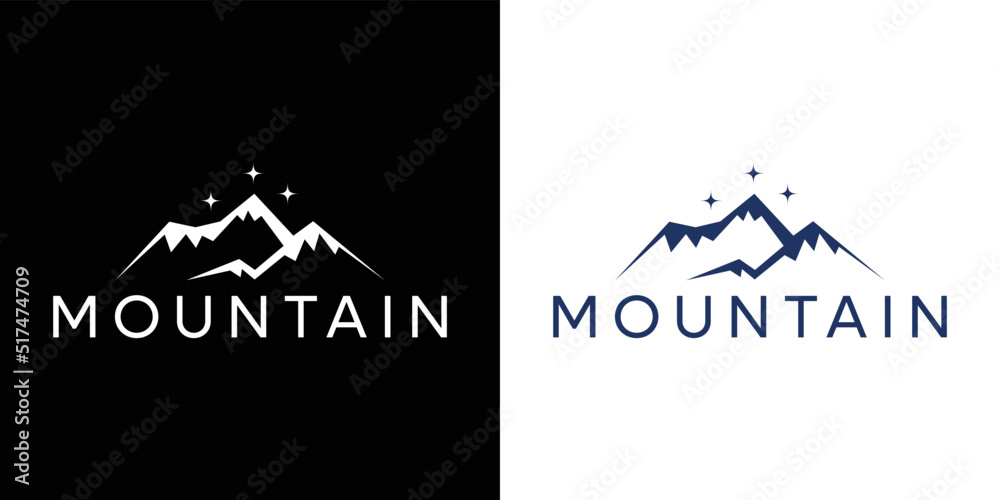 mountain logo flat style trendy stylist simple