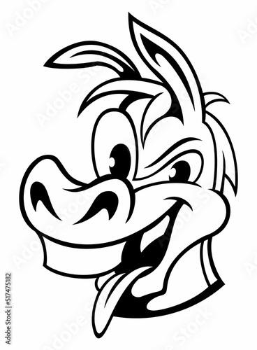 Wallpaper Mural Cartoon style smiling donkey, cartoon animal character, isolated on white background. Torontodigital.ca