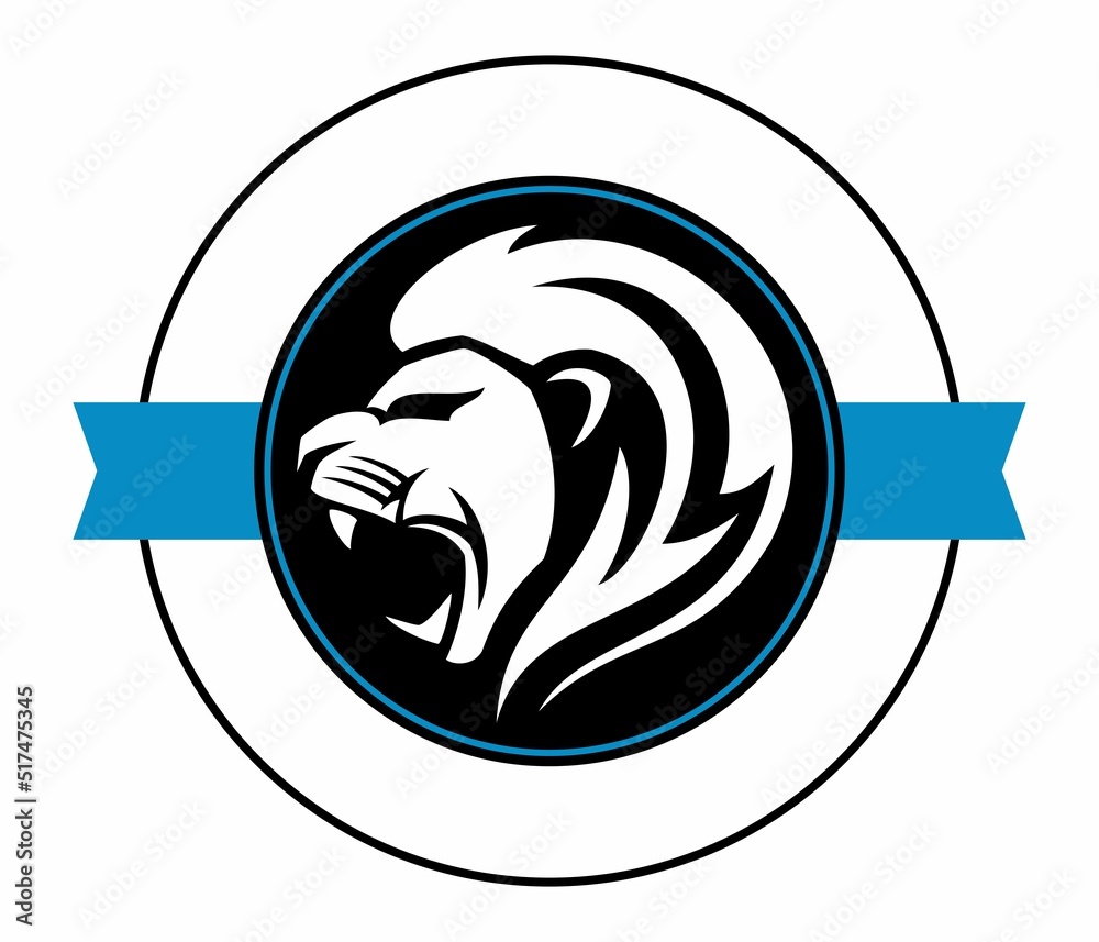 Roaring lion vector logo design concept. Stylized lion's head vector image.
