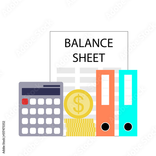 Balance sheet concept, bookkeeping and audit business photo