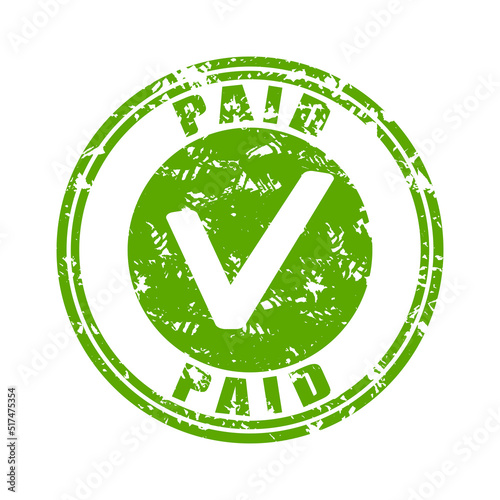 Paid approved rubber stamp and check payment