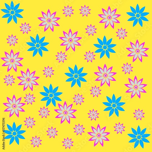 seamless pattern with pink flowers illustration