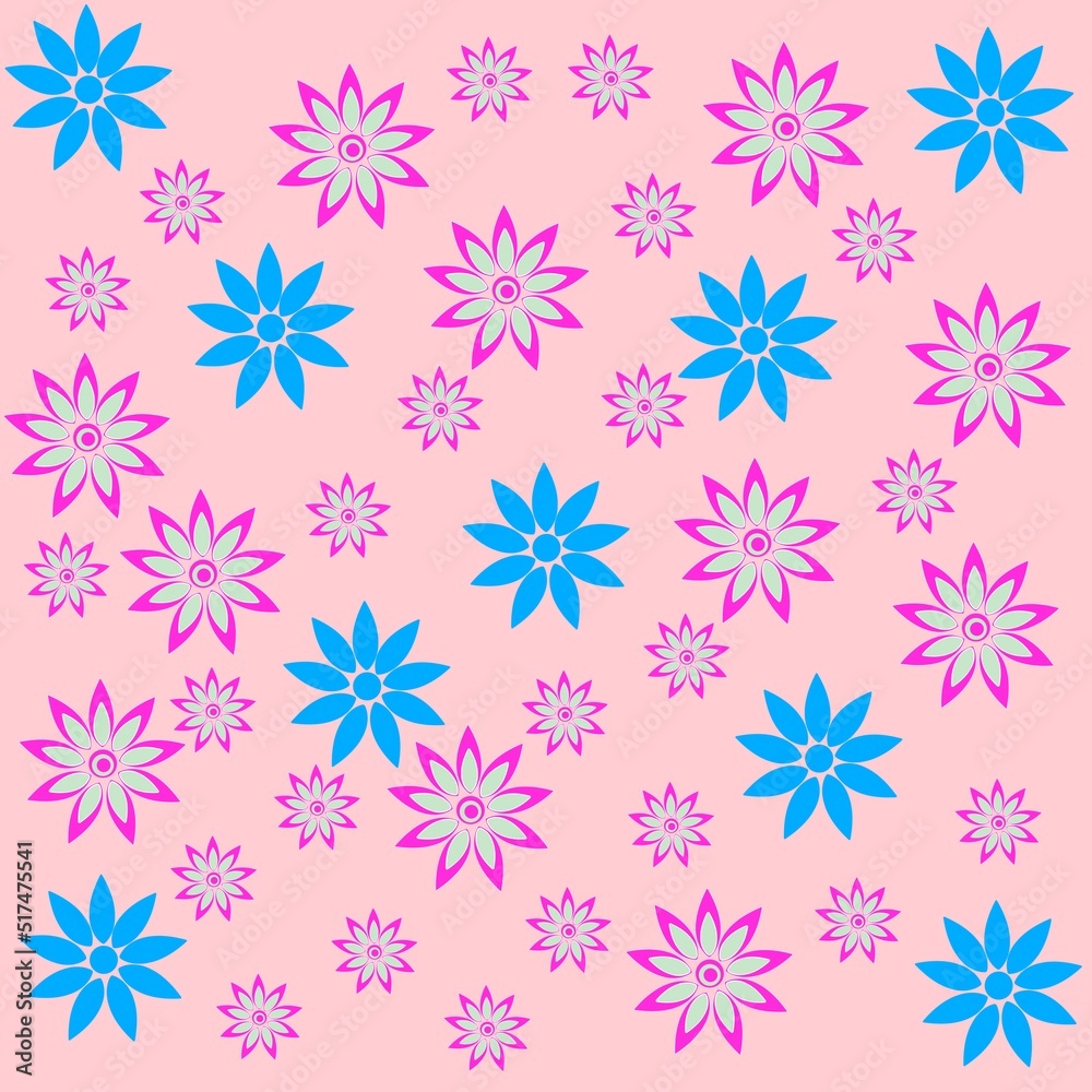 seamless pattern with pink flowers illustration seamless pattern with pink flowers illustration