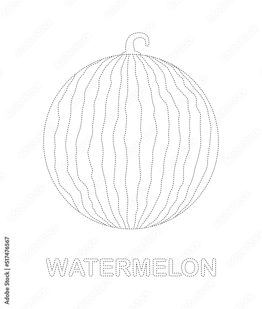 Watermelon tracing worksheet for kids Watermelon tracing worksheet for kids