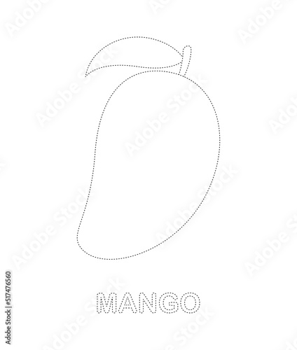 Mango tracing worksheet for kids