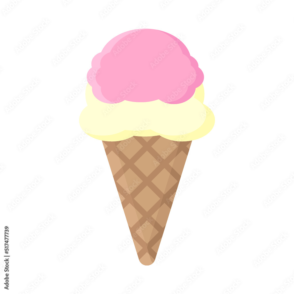 Illustration of Ice Cream Design Icon Illustration of Ice Cream Design Icon