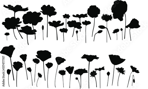 Foto Vector flower icons on isolated white background
