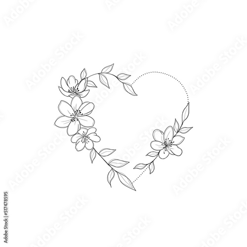 a set of sketches for a patriotic tattoo: flowers and hearts from the colors ...