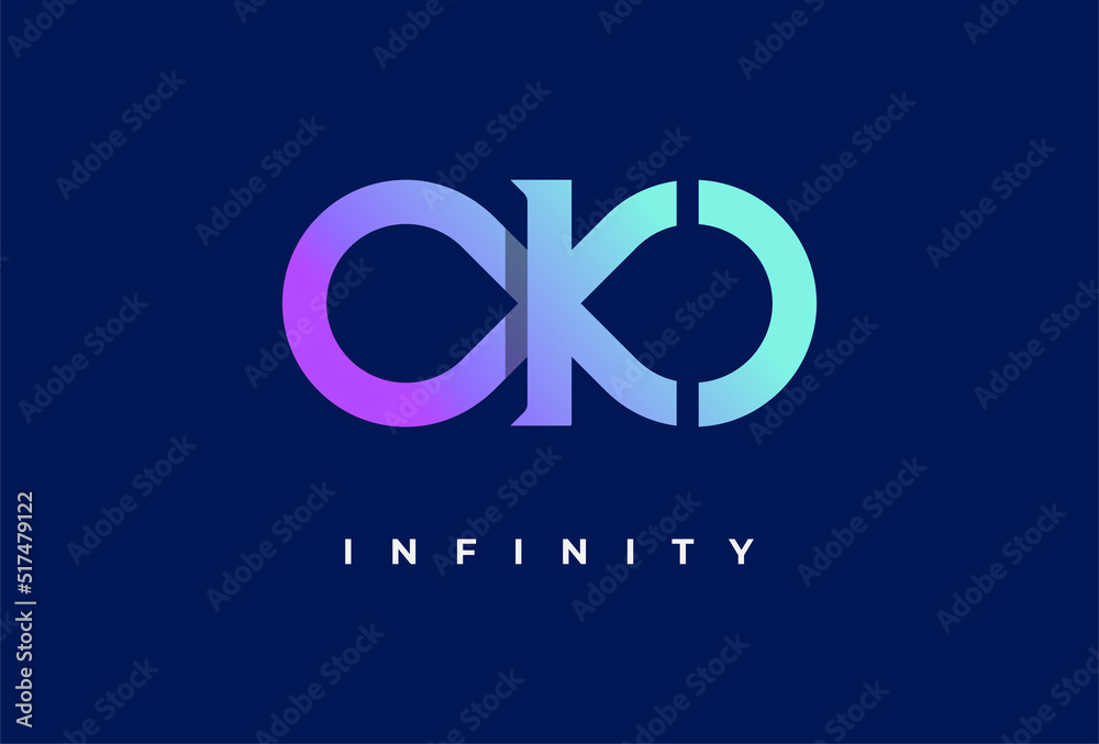 Letter K Infinity Logo, suitable for technology, brand and company logo, vector illustration Letter K Infinity Logo, suitable for technology, brand and company logo, vector illustration