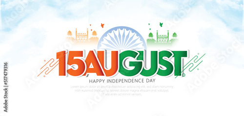Happy Independence Day In India Celebration On August 15, Indian Monuments, Flying Pigeon, Ashoka Chakra