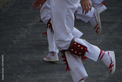 Dancers in a Basque folk street festival