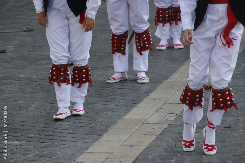 Dancers in a Basque folk street festival