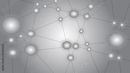 Illustrations and clipart. Network of lines connected by circles in grey color.