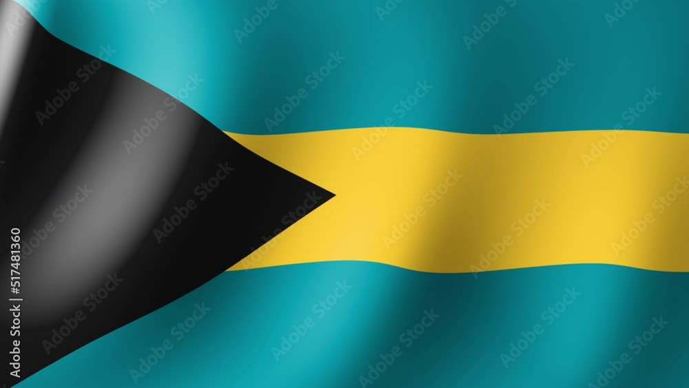 Bahamas Flag Fluttering in the Wind. Seamless Animation 3d Bahamas Flag Fluttering in the Wind. Seamless Animation 3d
