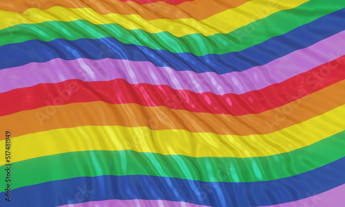 3D Wavy rainbow color background.