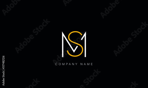 SM, MS Abstract Letters Logo Monogram