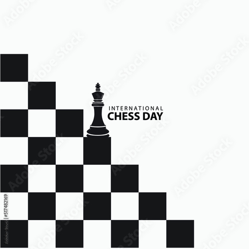 International Chess Day concept background. Vector illustration on the theme of International Chess Day on July 20.