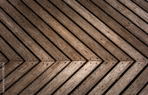 Wooden floors, grooves arranged in a 45-degree arrangement, old wooden floors, drainage