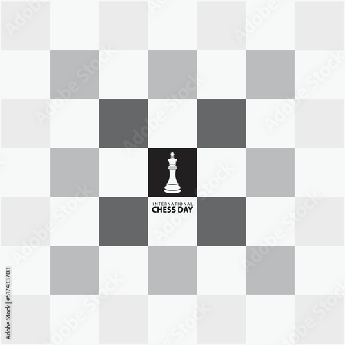 International Chess Day background. Vector illustration on the theme of International Chess Day on July 20.