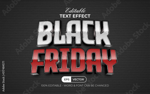 Black friday text effect style. Editable text effect.