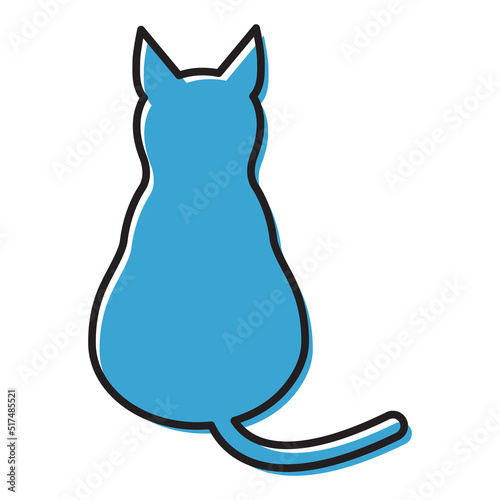Wallpaper Mural Blue isolated design cat, icon vector. Illustration background pet label sign animal Torontodigital.ca