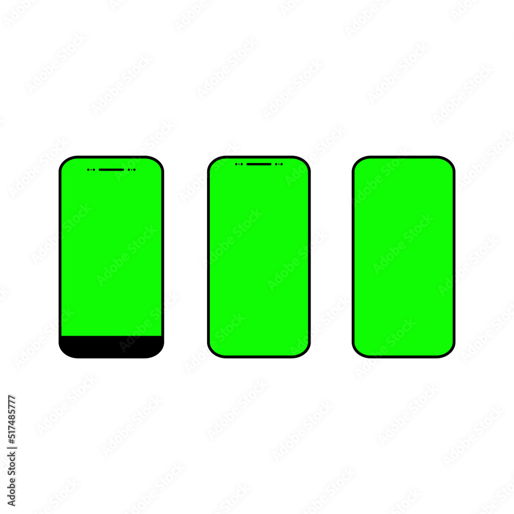 Set of Green screen blank background, empty digital video template mockup vector illustration Set of Green screen blank background, empty digital video template mockup vector illustration
