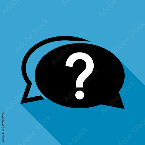 Question icon mark, help or ask bubble graphic symbol, web faq vector illustration