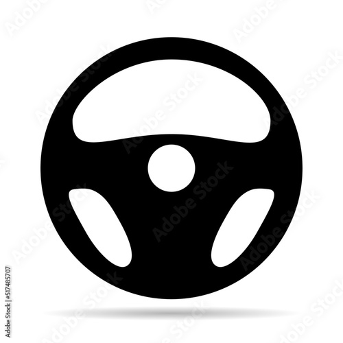 Auto car steering wheel icon, vehicle tire rim symbol, automotive race sport sign vector illustration