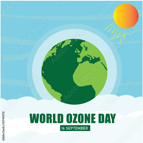 
World Ozone Day 16 September Vector illustration for Poster, Flyer, Brochure Design.