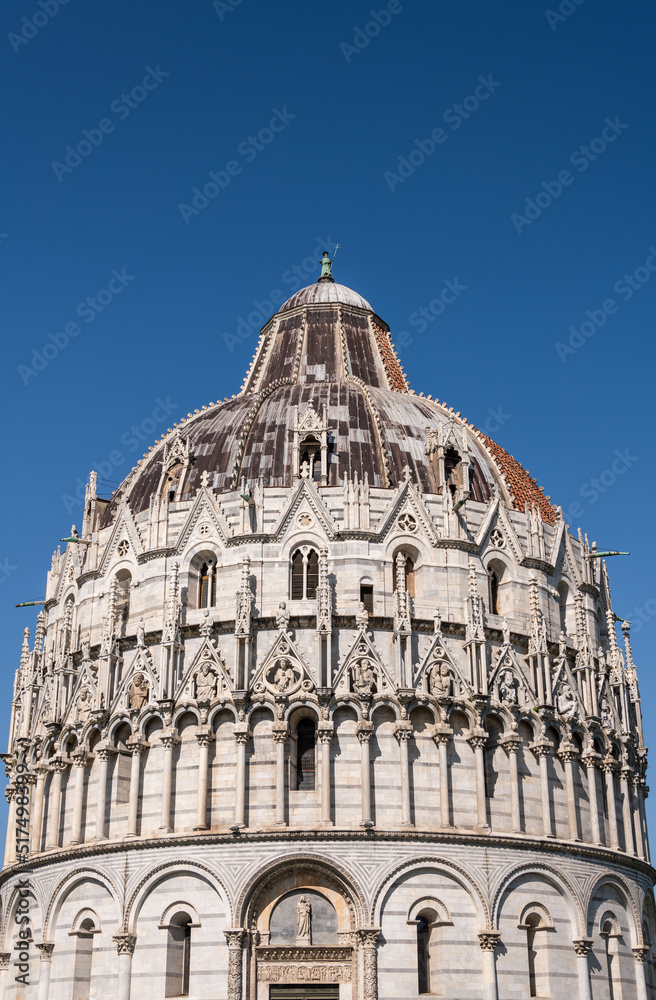 Baptistery Build From White Carrara In Pisa