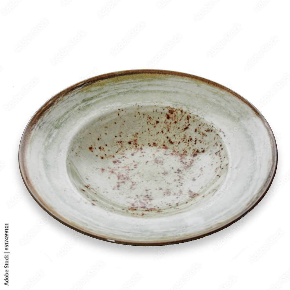 Porcelain glass plate on white background Porcelain glass plate on white background