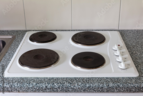 electric cooker on worktop in kitchen