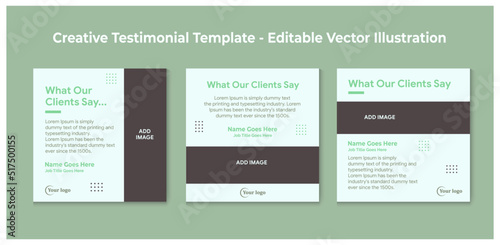 Creative Testimonial Template  Quote   What Our Clients Say   Infographic Template Editable Vector Illustration 