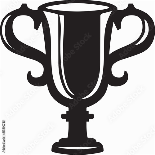 Vector, Image of trophy, black and white color, with transparent background