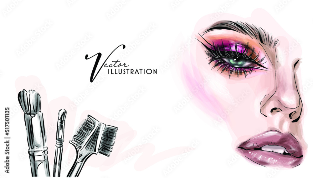 Makeup Girl Sketch Images - Free Download on Freepik