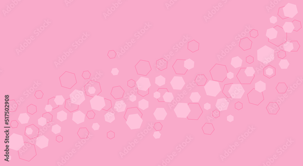 Geometric abstract wallpaper in pink tones. Hexagons of two shades are scattered diagonally from the lower left corner to the upper right corner. Geometric abstract wallpaper in pink tones. Hexagons of two shades are scattered diagonally from the lower left corner to the upper right corner.