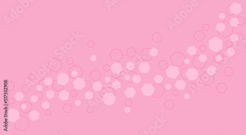 Geometric abstract wallpaper in pink tones. Hexagons of two shades are scattered diagonally from the lower left corner to the upper right corner.