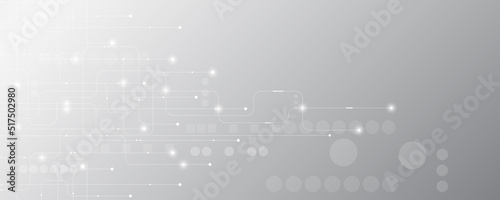 Grey white Abstract technology background, Hi tech digital connect, communication, high technology concept, science background