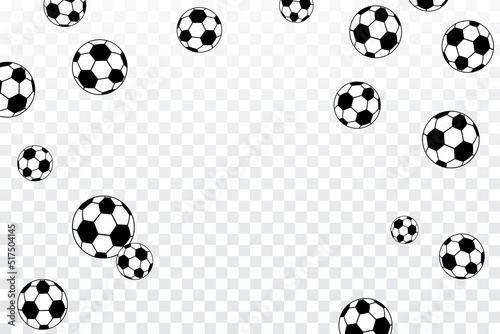 Many Falling Football Or Soccer Background. Vector Illustration