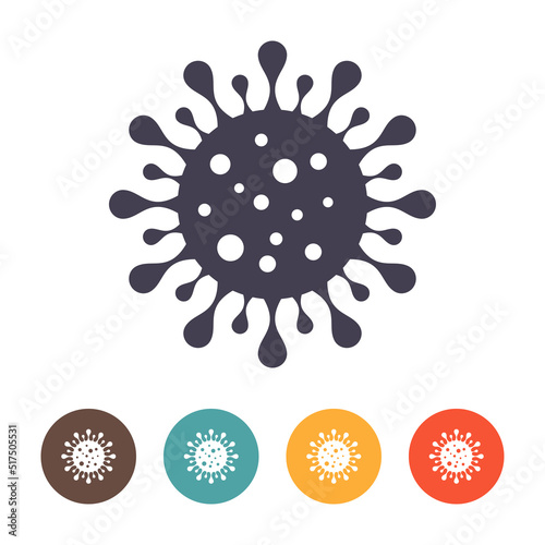 Coronavirus bacteria cell icon on white background