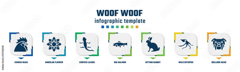 Lizard Inforgraphic woof woof concept infographic design template. included chiken head ...