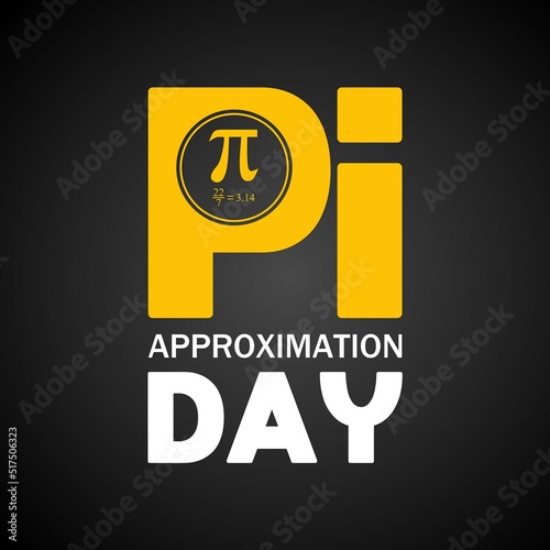 Pi approximation day vector illustration. 