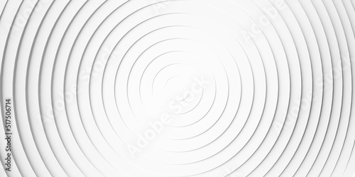 Concentric linear offset white rings or circles steps background wallpaper banner flat lay top view from above