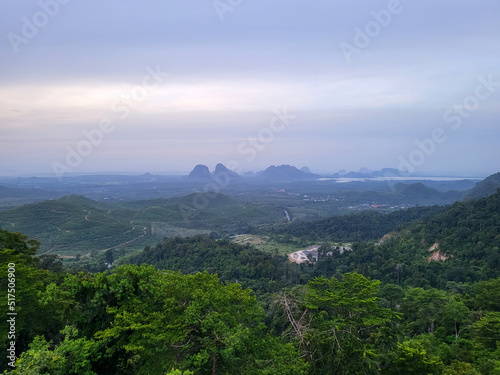 View from Wang Kelian viewpoint towards Bukit Cabang and Lake Timah Tasoh in Perlis, Malaysia. photo