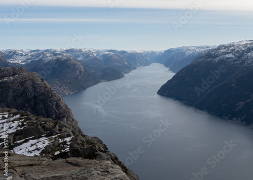 Wallpaper Mural Lysefjord or Lysefjorden, a fjord located in the Ryfylke area in Rogaland county in southwestern Norway, Scandinavia, Europe Torontodigital.ca