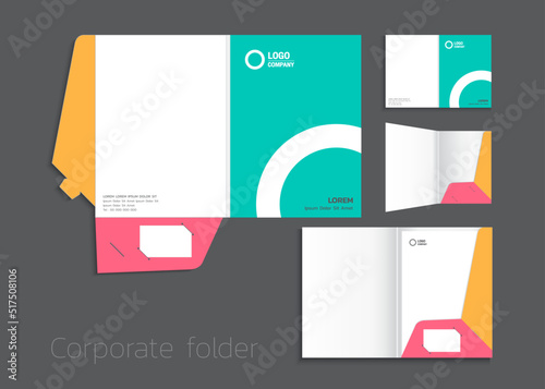 A4 size single pocket reinforced folder mock-up isolated. 3D illustration