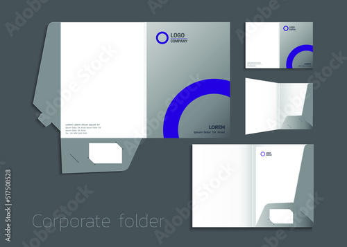 A4 size single pocket reinforced folder mock-up isolated. 3D illustration