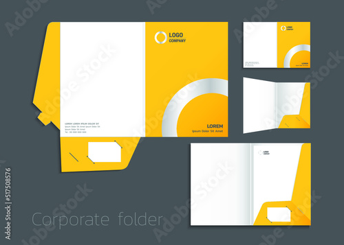 A4 size single pocket reinforced folder mock-up isolated. 3D illustration