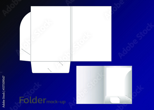 A4 size single pocket reinforced folder mock-up isolated. 3D illustration