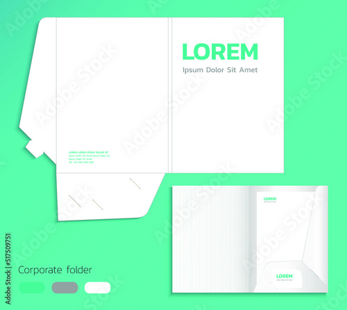 A4 size single pocket reinforced folder mock-up isolated. 3D illustration